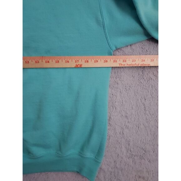 UCF Hoodie Mens Medium Champion Fleece Teal Spellout Logo Sweatshirt Drawstring - Picture 8 of 9